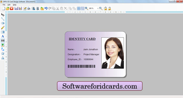 Business Card Designer Program designs high quality colorful membership cards